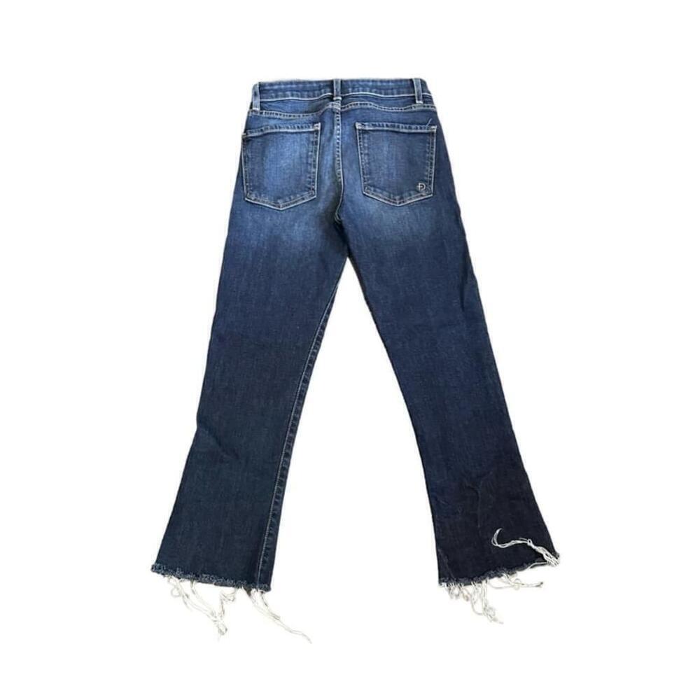 Fidelity Denim Women’s Juniper Cropped Flare Raw Hem Seahorse Dark Wash Sz 24‌‌‌ - Picture 9 of 14